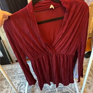 Pinkblush Burgundy Women's Maternity Blouse